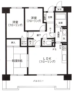 ライオンズマンション植田ヒルズイーストタワー【10階】の間取り