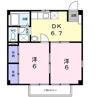 サンハウスA【2階】の間取り