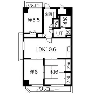アピテ池場【4階】の間取り