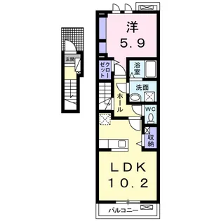 ルミエール中坪【2階】の間取り