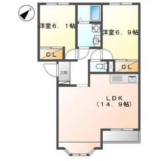 シンパシーK・M【2階】の間取り