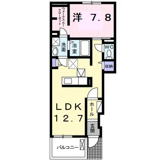 プロスペリタ天白川緑地南【1階】の間取り