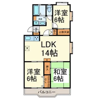 一社デューゼ【1階】の間取り