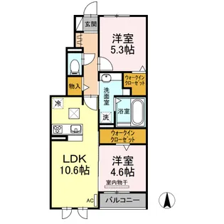 レガーロ ニッシン【1階】の間取り