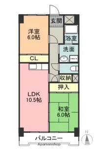 シャインビル【6階】の間取り