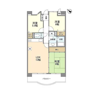 スカイハイツ平針【8階】の間取り