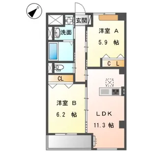 ソフィア名東【1階】の間取り