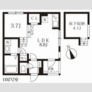ハーモニーテラス野並4【1階】の間取り
