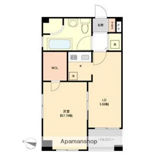 レインボーピア原【9階】の間取り