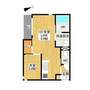 GRANDTIC西野並【1階】の間取り