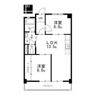 第2ヒルハイツ桃山【3階】の間取り