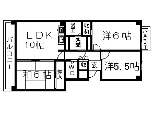 メゾン平中【3階】の間取り