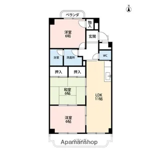 ガーデンヒルズ【3階】の間取り