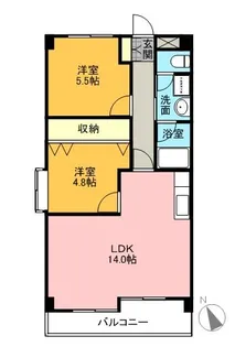 ハイネス植田【4階】の間取り