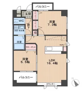 シティーライフ植田【5階】の間取り