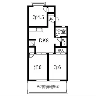 ジュネスマルフクA・B【1階】の間取り