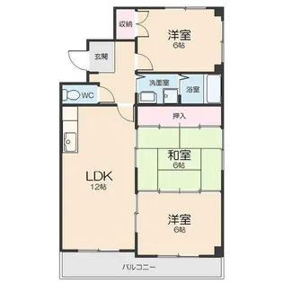 第5ヒルハイツ桃山【1階】の間取り