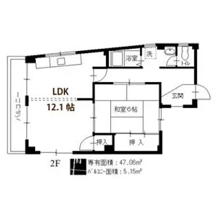 スカイハイツ【202号室】の間取り