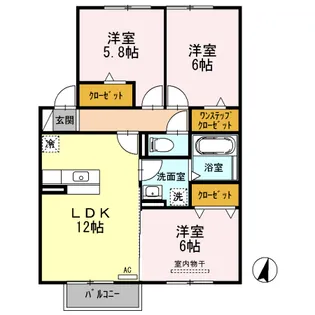 シエル ブル【2階】の間取り