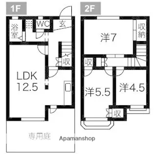 タウンハウスヒルズ【1階】の間取り