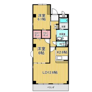 プランドール尾崎山【2階】の間取り
