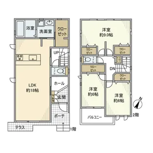 愛知県名古屋市天白区植田山4丁目【一戸建】の間取り