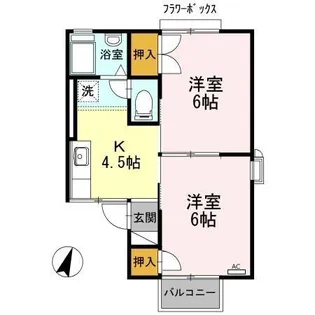 ホワイトコーポアサイⅠ【2階】の間取り
