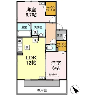 ZUCCA【102号室】の間取り