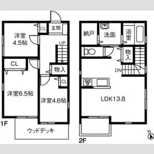 愛知県名古屋市天白区塩釜口1丁目【テラスハウス】の間取り