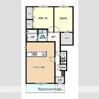 AQUA COURT【1階】の間取り