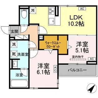 ルサンティエ一社【3階】の間取り