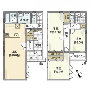 愛知県名古屋市天白区植田南2丁目【一戸建】の間取り
