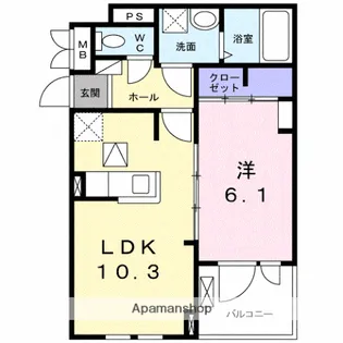 アドバンス オーシャン 徳重1【1階】の間取り