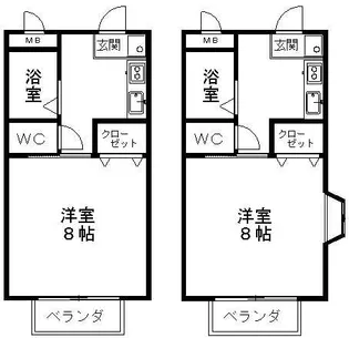 グレイシスS.K.B【1階】の間取り