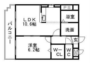 アライブ猪之越【2階】の間取り