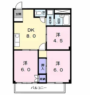 シティハイツ服部【2階】の間取り