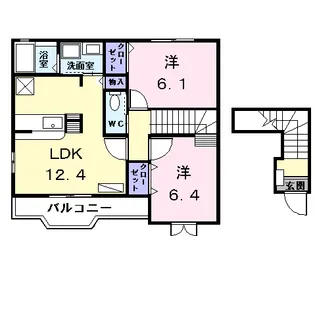 K.F.K.アルバⅠ【2階】の間取り
