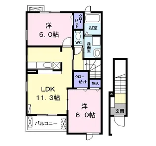 レッド・リーブスIII【2階】の間取り