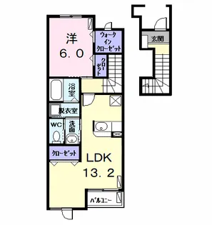 ソレイユA【2階】の間取り
