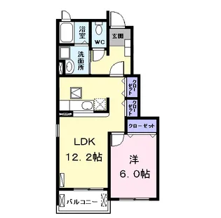 ガ-デンスクエアB【1階】の間取り