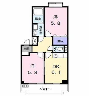 サンリバーウエスト【2階】の間取り