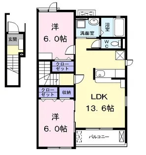 グリーン・アベニュー【2階】の間取り