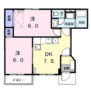 ガーデンスクエア佐藤B【1階】の間取り