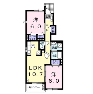 ラ・ディーバホーム【1階】の間取り