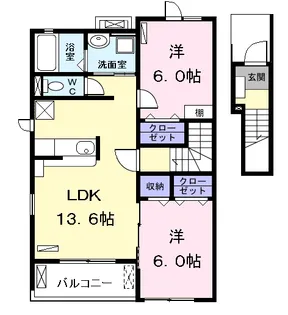 シテ フローラル Ⅰ【2階】の間取り