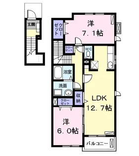 ラピス パラッツオ【2階】の間取り