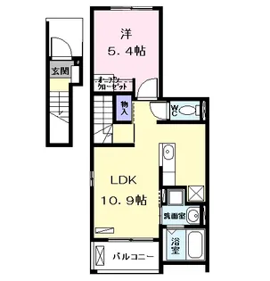 シェモア角割【2階】の間取り