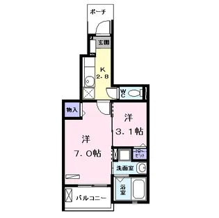 AZガーデン・スクエアⅡ【102号室】の間取り