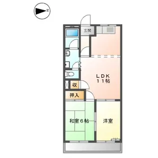 ハイツエスカイア【00302号室】の間取り