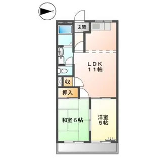 ハイツエスカイア【00101号室】の間取り